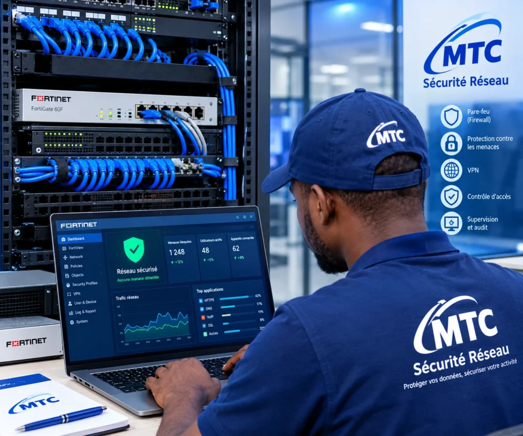 installation réseau informatique câblage entreprise Cotonou Bénin MTC