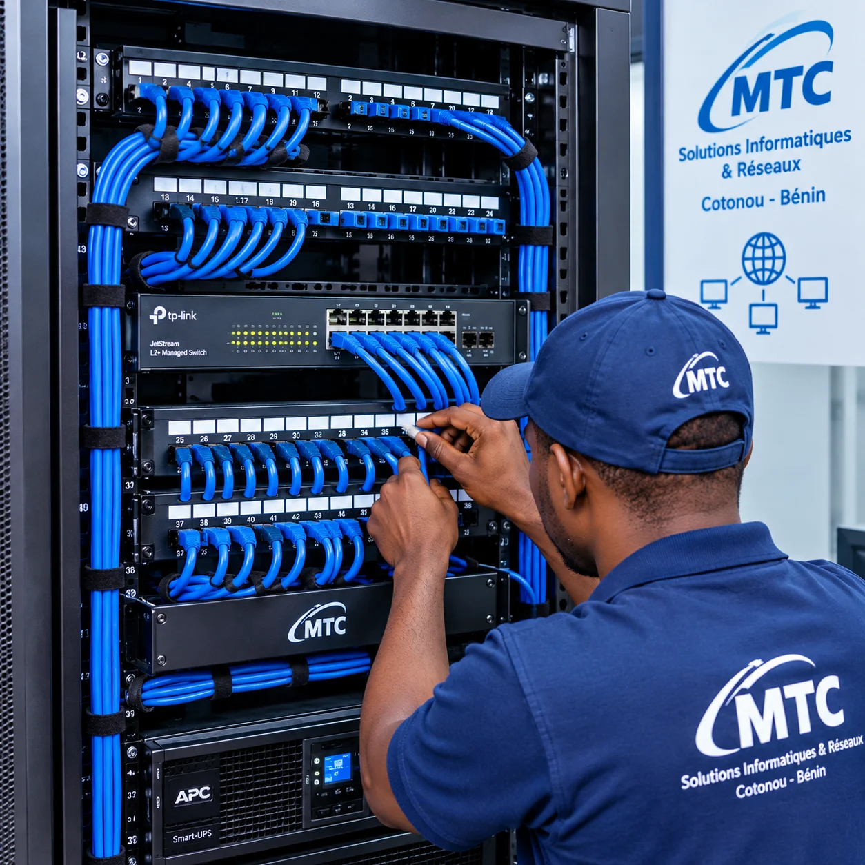 installation réseau informatique câblage entreprise Cotonou Bénin MTC